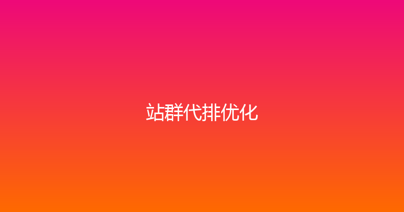 站群代排优化 封面图