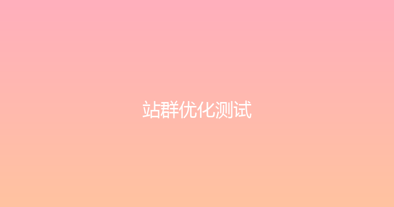 站群优化测试 封面图