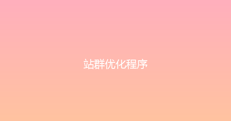 站群优化程序 封面图
