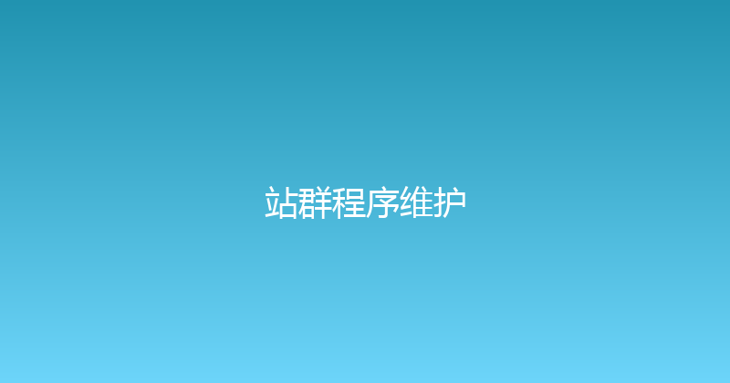 站群程序维护 封面图